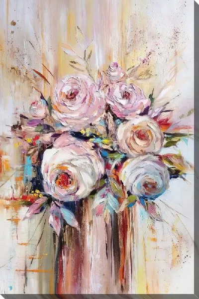 Картина маслом Яркий букет пионов
