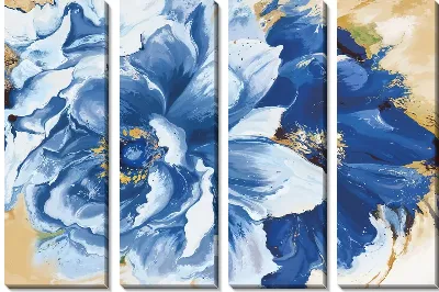 Модульная картина Голубой и синий пионы
