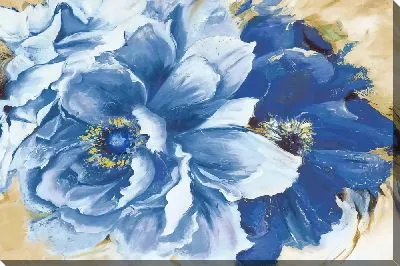 Картина маслом Голубой и синий пионы