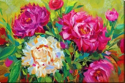 Картина маслом Живописные пионы
