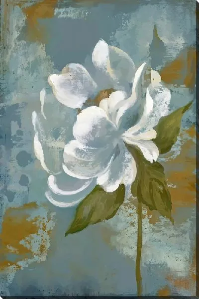 Картина маслом Пион на фактурном фоне