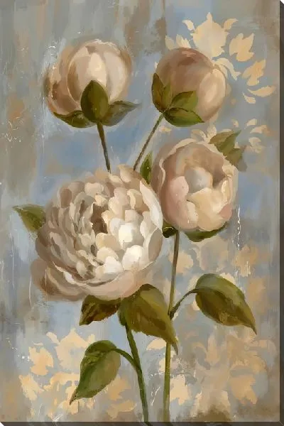 Картина маслом Две ветки пионов