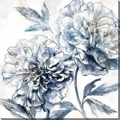 Картина маслом Два синих пиона