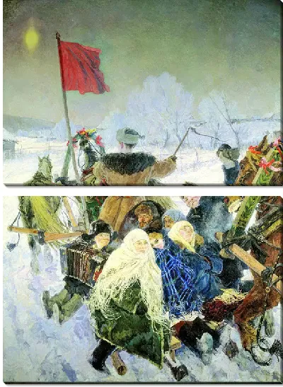 Картина Едут на выборы