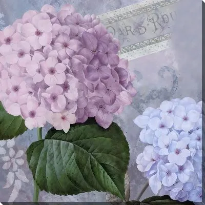 Картина маслом Гортензии в лиловых оттенках