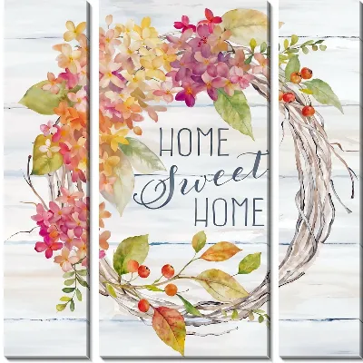 Модульная картина Гортензии Home - sweet home