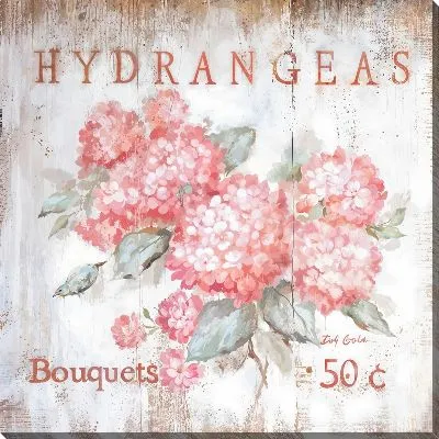 Картина маслом Винтажные розовые гортензии