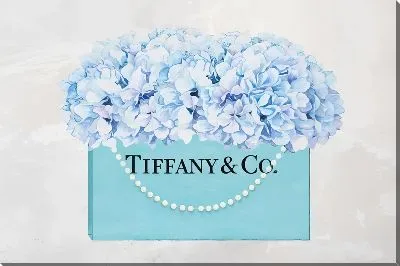 Сумка с голубыми гортензиями