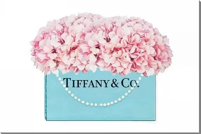 Постер Сумка с розовыми гортензиями