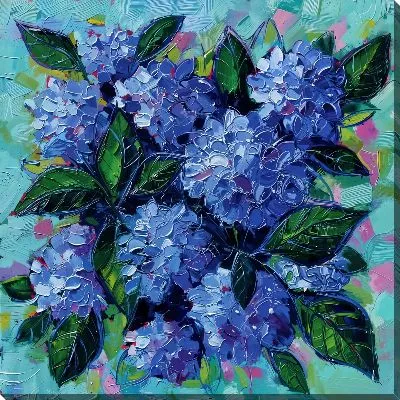 Букет гортензий в стиле мастихин