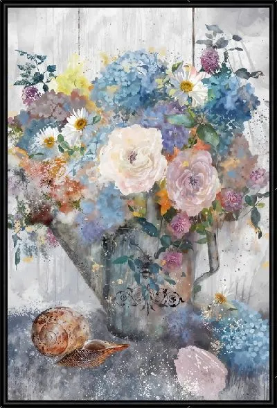 Картина Букет гортензий и ракушка