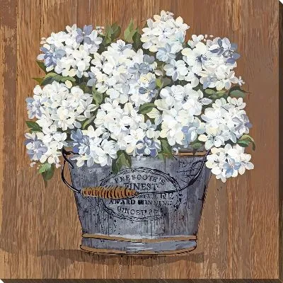 Картина маслом Букет гортензий в ведре