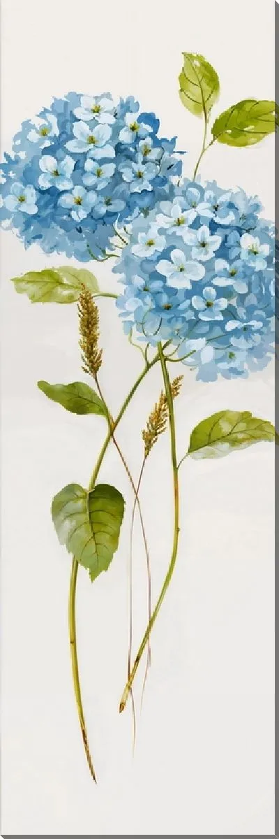 Картина маслом Две ветки гортензии