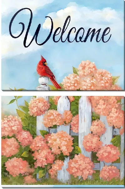 Модульная картина Welcome - гортензии