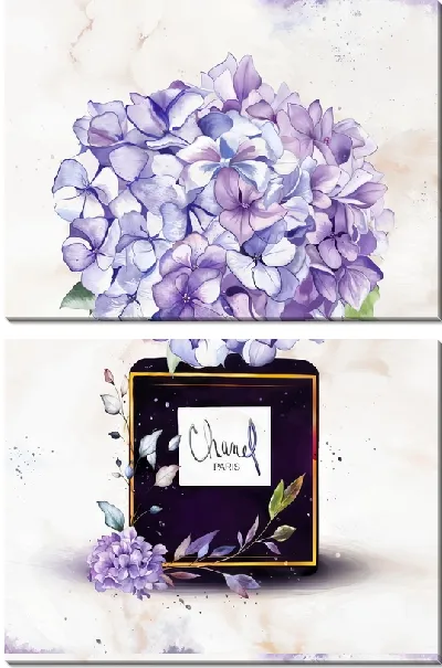 Модульная картина Духи с гортензиями