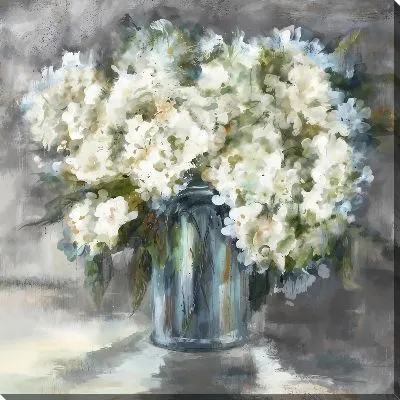 Картина маслом Гортензии в вазе