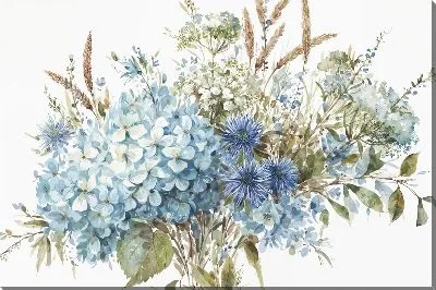 Картина маслом Гортензии с полевыми цветами