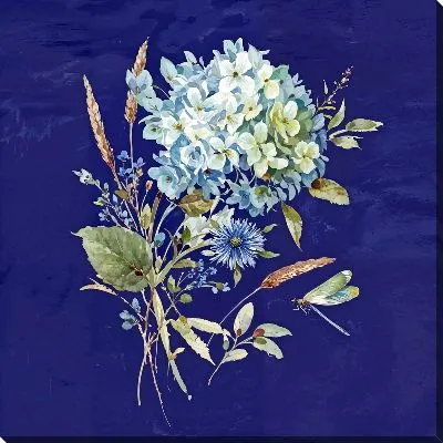 Картина маслом Композиция с гортензиями и полевыми цветами