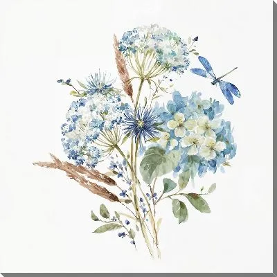 Постер Полевые цветы и стрекоза