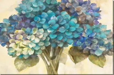 Картина маслом Букет разноцветных гортензий