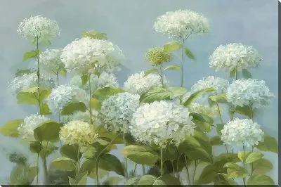 Картина маслом Гортензии в грунте