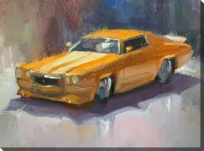 Картина маслом Стильный ретро-автомобиль