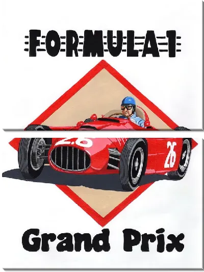 Модульная картина Гоночный болид Формулы 1