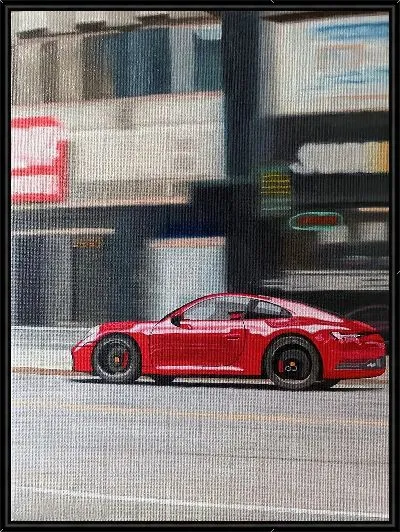 Картина Порш на городской улице