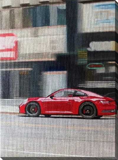 Постер Порш на городской улице