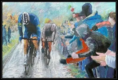 Картина Велогонка и зрители