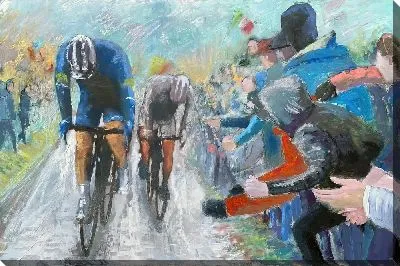 Картина маслом Велогонка и зрители