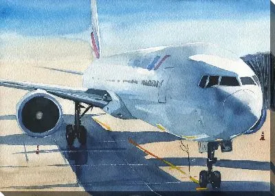 Постер Самолет в аэропорту