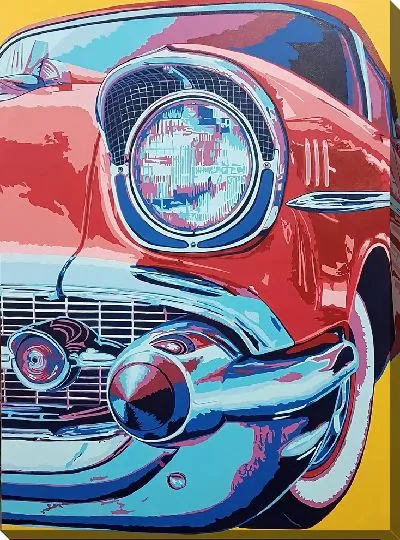Картина маслом Крупный план ретро-автомобиля