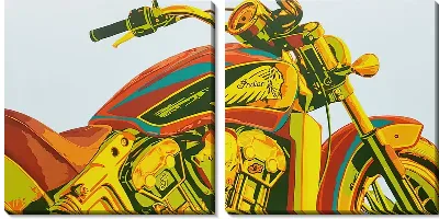 Модульная картина Мотоцикл крупным планом