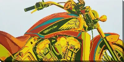 Картина маслом Мотоцикл крупным планом