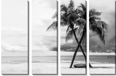 Модульная картина Две пальмы на пляже
