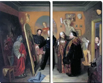 Картина В мастерской художника (In the artist's studio)