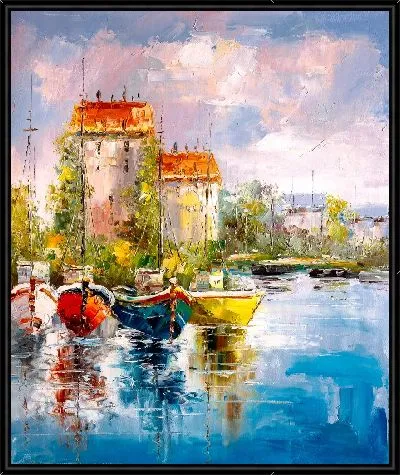 Картина Лодки у причала №15