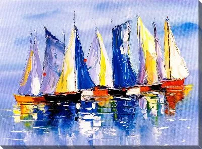 Картина маслом Разноцветные парусники