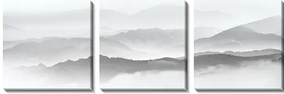 Модульная картина Белоснежный туман в горах