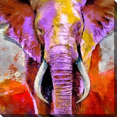 Картина маслом Слон в стиле арт