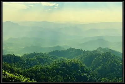 Картина Туманное утро над горами