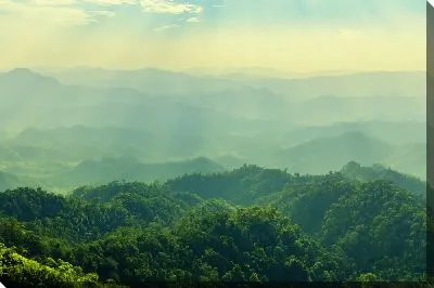 Постер Туманное утро над горами