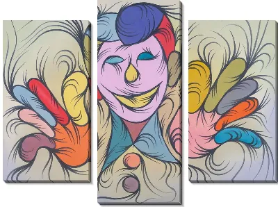 Клоун тянет обниматься