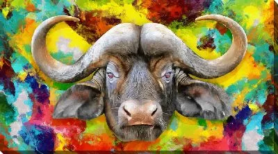 Картина маслом Буйвол в стиле арт