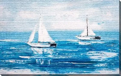 Картина маслом Два парусника в море №2