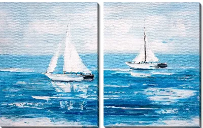 Два парусника в море №2
