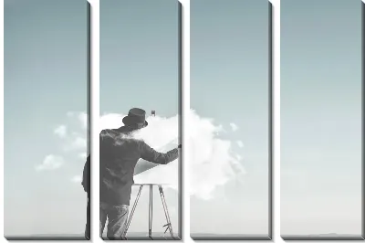 Модульная картина Художник рисует облако