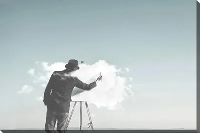 Постер Художник рисует облако