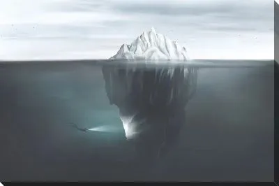 Постер Дайвер рядом с айсбергом